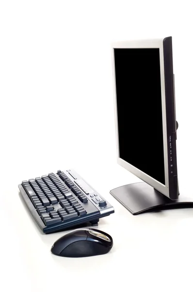 Computador sobre fundo branco — Fotografia de Stock