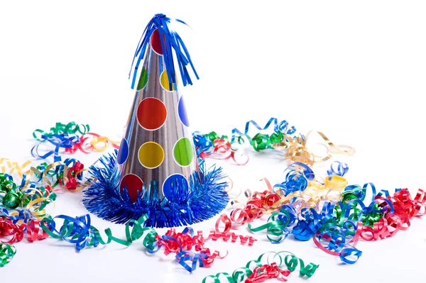 Birthday Hat and Streamers — Stock Photo, Image