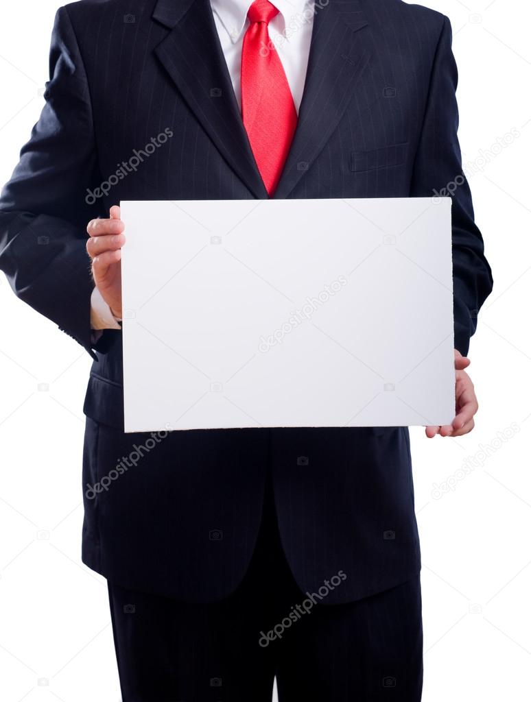 Business Man with Sign