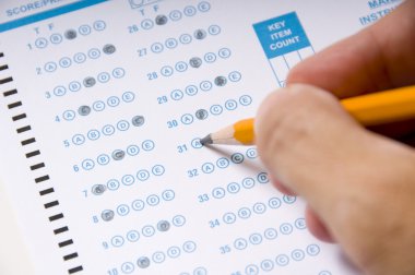 bir sınav ya da test çekici