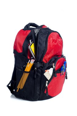 Kırmızı okul sırt çantası