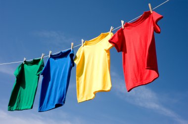 Primary Colored T-Shirts clipart
