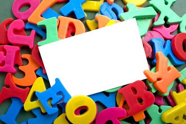 Notecard with Alphabet Letters — Stock Photo, Image