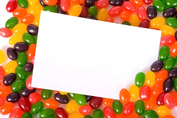Jelly bean Poznámka karta — Stock fotografie