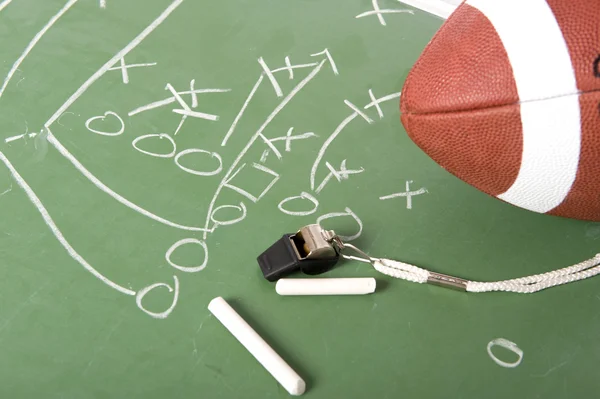 Football Play on Chalkboard — Stock Photo, Image