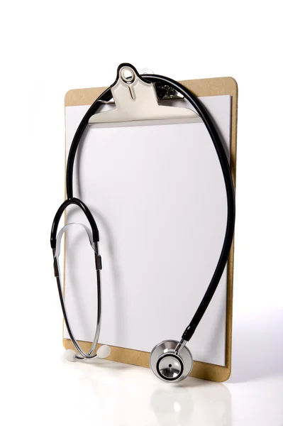 Doctor's Clipboard with a Stethoscope — Stock Photo, Image