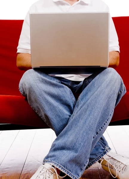 Young Man working on Laptop — Stock Photo, Image