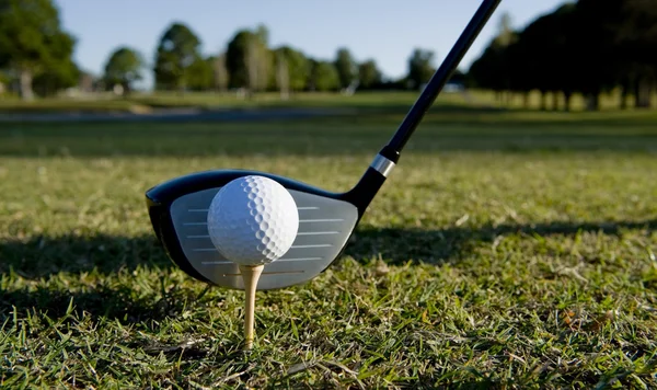 Pallone da golf e club — Foto Stock