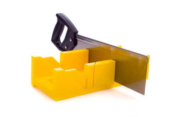 Miter Box with Saw — Stock Photo, Image