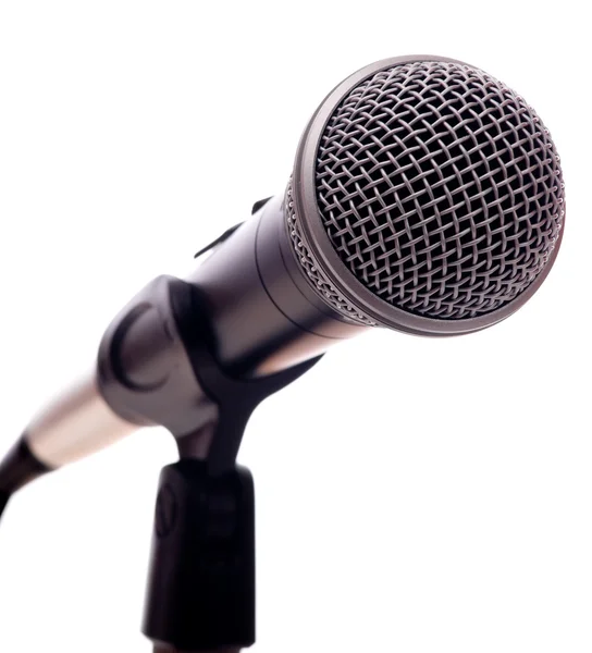 Mikrofon na biały — Zdjęcie stockowe