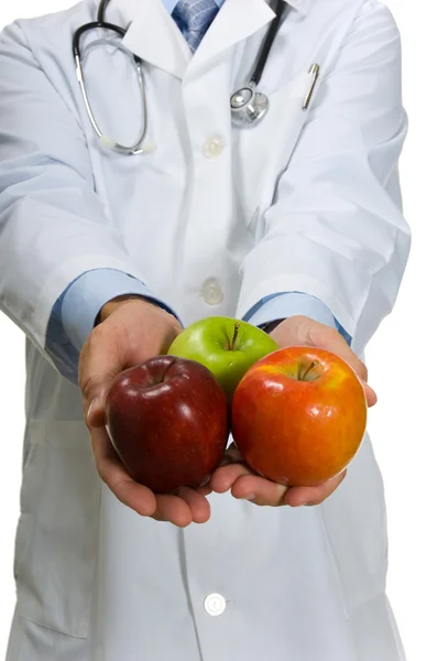 Dokter bemoedigend appels — Stockfoto