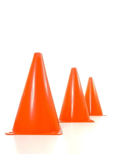 Cones de tráfego laranja — Fotografia de Stock