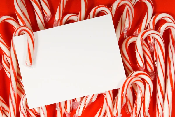 Candy cane notecard — Stock Photo, Image