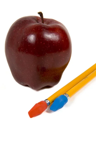 Apple and Pencils — Stock Photo, Image