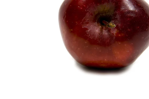 Red Apple close up from on top on white — Stock Photo, Image