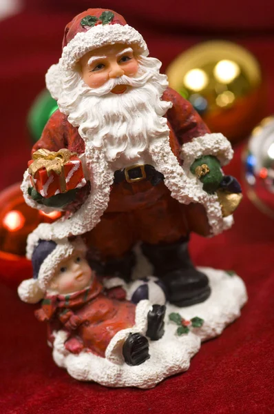 Jul dekorationer - jultomten statyett — Stockfoto