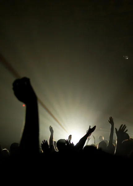 Musical Concert - Christian - with uplifted hands worshipping — Stock Photo, Image