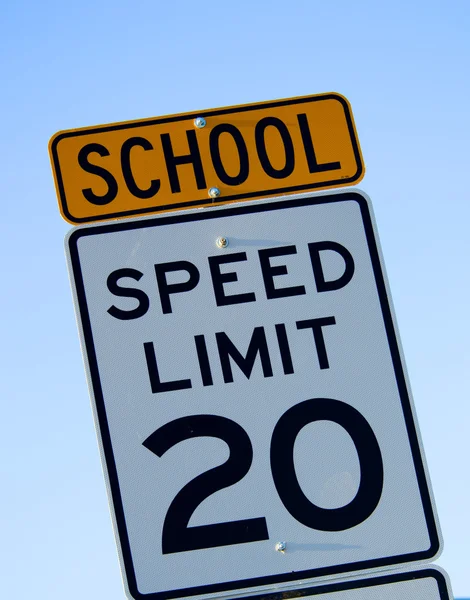 School Speed Limit sign — Stock Photo, Image