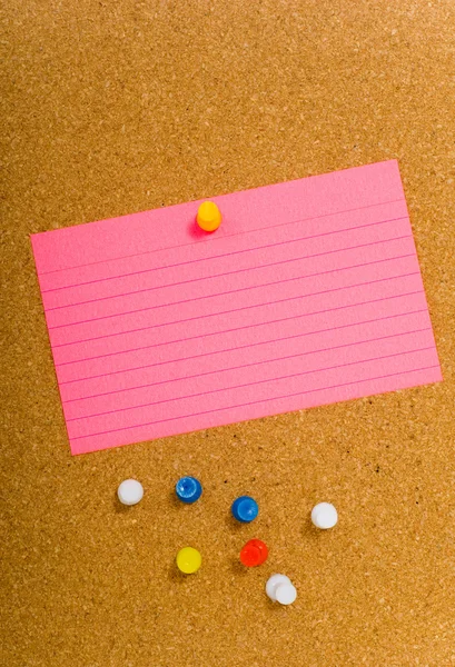 Notecard on corkboard — Stock Photo, Image