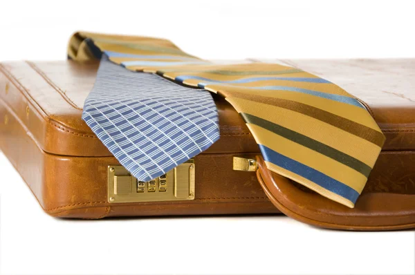 Corbatas y maletín — Foto de Stock