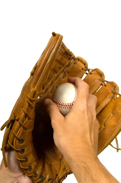 Baseball i handsken — Stockfoto