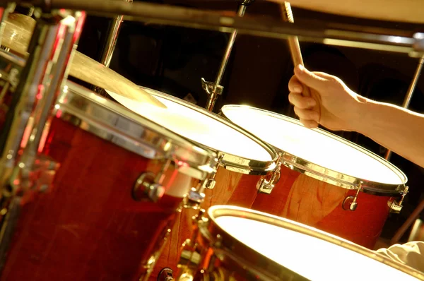 Drum Performance - music band — Stock Photo, Image