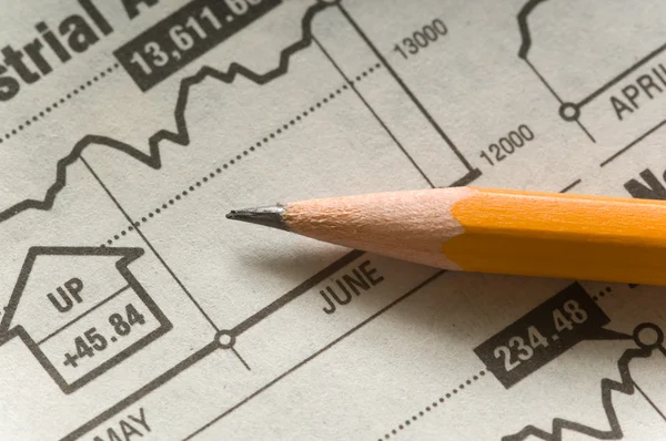 Pencil on chart — Stock Photo, Image