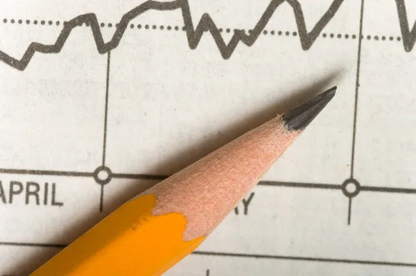 Pencil on chart — Stock Photo, Image