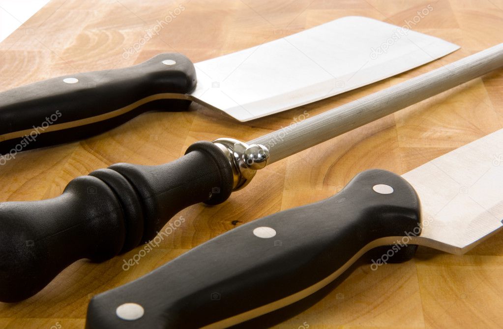 Kitchen Knives on cutting board
