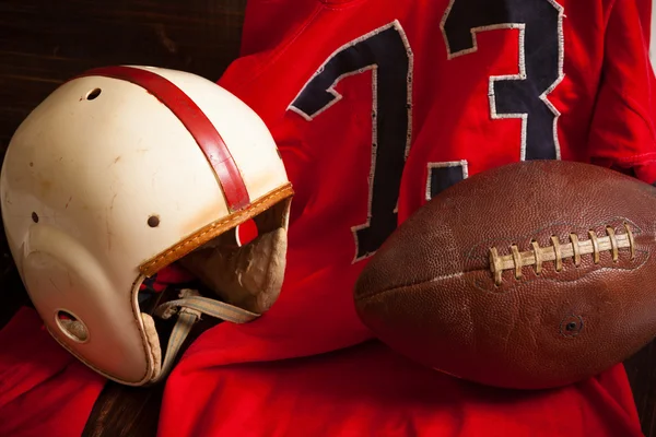 Antique American Football Equipment — Stock Photo, Image