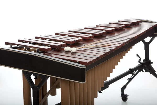 A brown wooden marimba on a white background — Stock Photo, Image