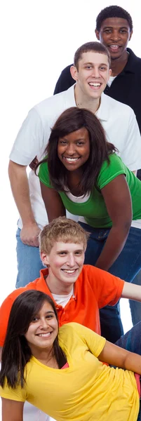 若い大学生と白の友人のグループ — ストック写真