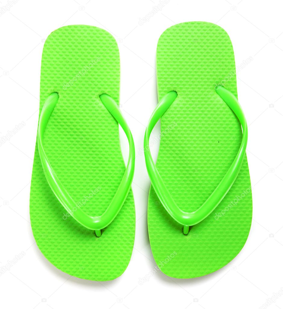 Lime flip flops Clearance