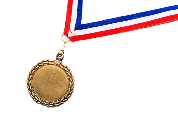 Медаль на красной, белой и синей ленте — стоковое фото
