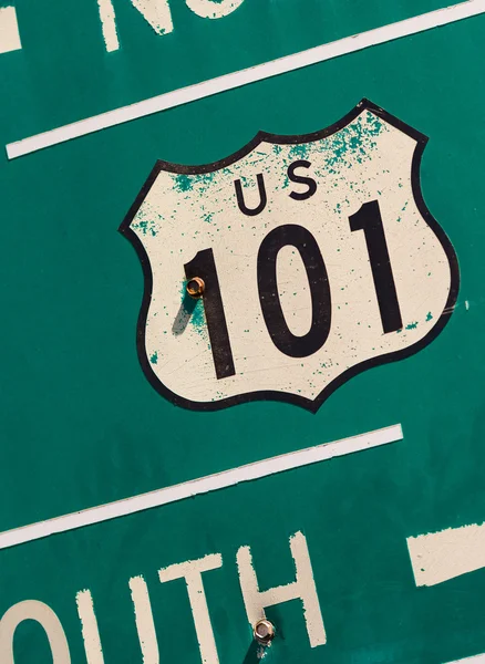 Señal verde de carretera sur US 101 — Foto de Stock