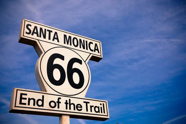 Historische route 66 santa monica teken — Stockfoto