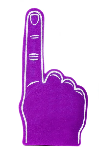 Foam fan finger on a white background — Stock Photo, Image