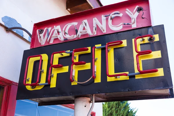 Vintage neon vacancy office sign — Stock Photo, Image