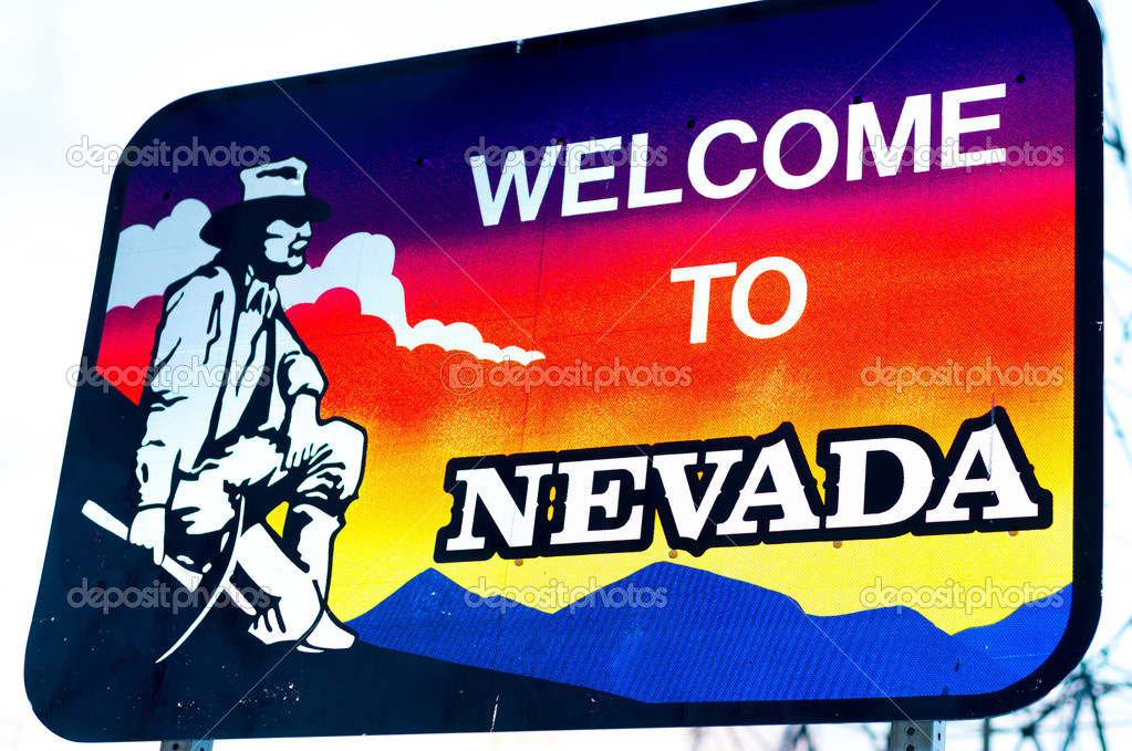 Welcome to Nevada state border sign