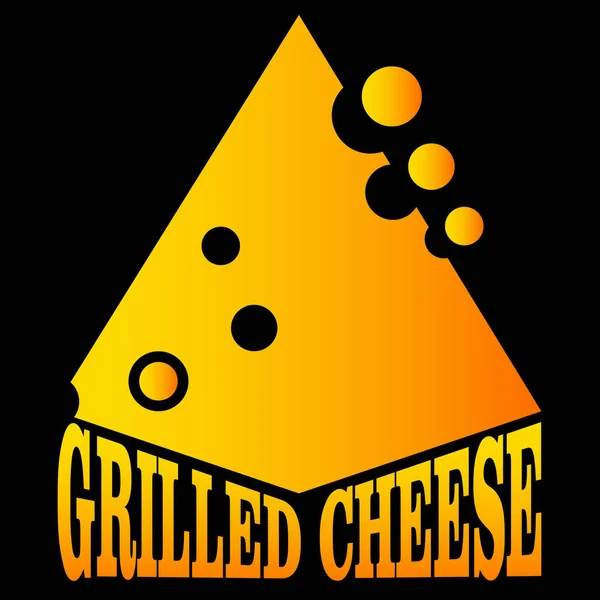 Logotipo del queso para asar a la parrilla de una rebanada abstracta de queso con agujeros — Archivo Imágenes Vectoriales