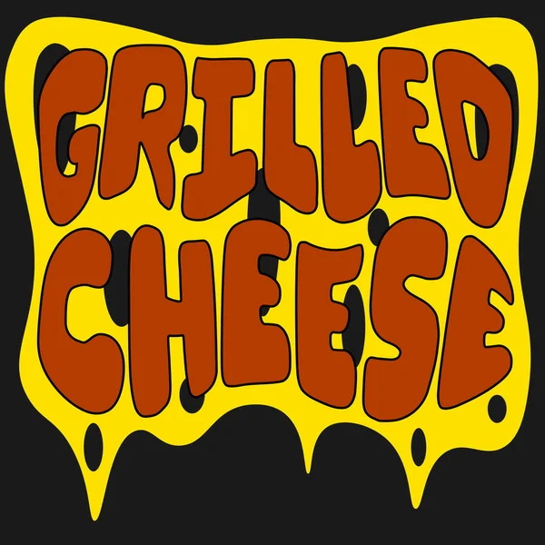 Logotipo de letras de queso derretido con letras de goteo y queso — Vector de stock