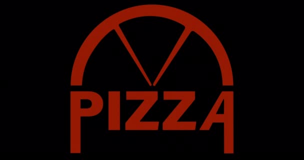 Logotipo Pizza Lettering Animado Com Tomates Cogumelos Salsichas — Vídeo de Stock