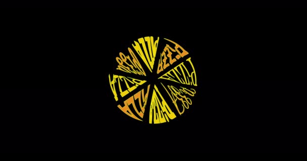 Lettrage Animé Logo Pizza Avec Les Couleurs Drapeau Italien — Video