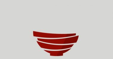 Bardak ve yemek çubuklarıyla asyalı yemek logosu.