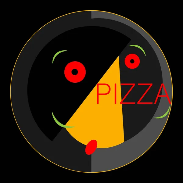 Αφηρημένο Λογότυπο Πίτσας Από Γεωμετρικά Σχήματα Σκούρο Φόντο — Διανυσματικό Αρχείο