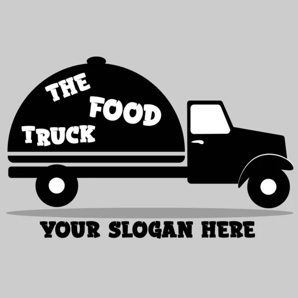 Абстрактний мінімальний чорний логотип харчової вантажівки — стоковий вектор