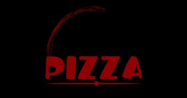 Logotipo Lettering Animado Pizzaria Italiana Pizza Com Brilho — Vídeo de Stock