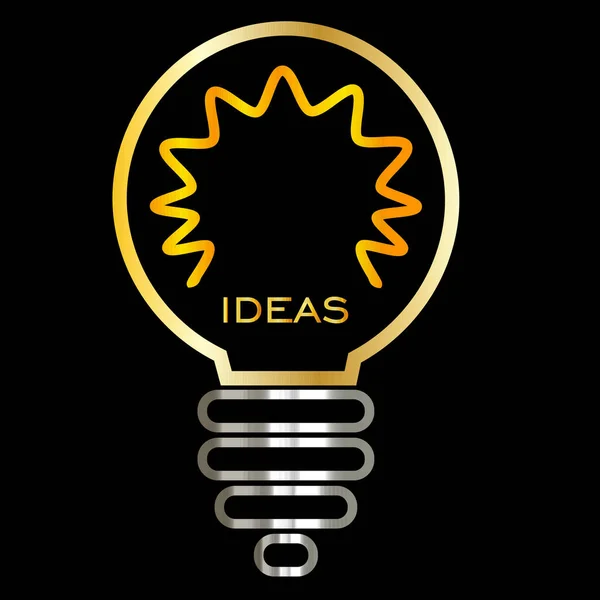 Symbole d'idée sous la forme d'une ampoule abstraite sur un fond sombre — Image vectorielle