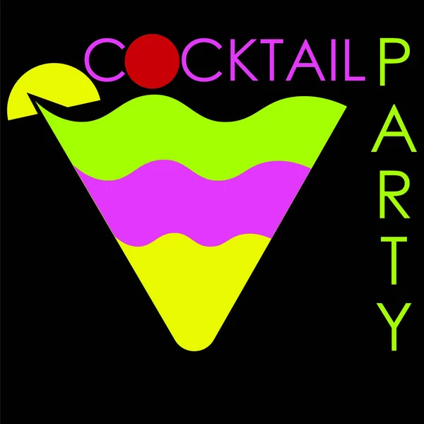 Logotipo abstrato mínimo coquetel na forma de um copo martini — Vetor de Stock