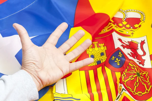 Flag of Spain and Catalonia — Stock Photo, Image